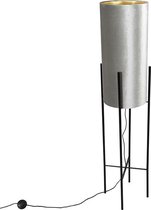 QAZQA rich - Moderne Vloerlamp | Staande Lamp met kap - 1 lichts - H 1450 mm - Grijs - Woonkamer | Slaapkamer