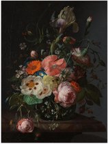 Poster – Oude meesters - Stilleven: bloemen op marmeren tafel, Rachel Ruysch - 30x40cm Foto op Posterpapier