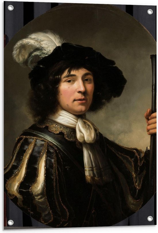 Tuinposter – Oude meesters - Portret van een jonge man, Aelbert Cuyp, 1640 - 1660 - 60x90cm Foto op Tuinposter  (wanddecoratie voor buiten en binnen)