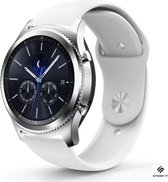 Siliconen Smartwatch bandje - Geschikt voor  Samsung Gear S3 Classic & Frontier sport band - wit - Strap-it Horlogeband / Polsband / Armband