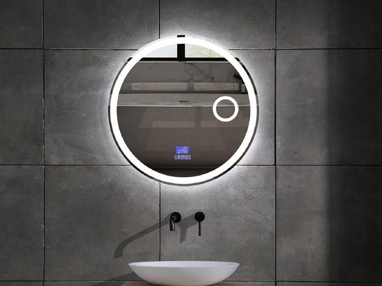 Miroir LED Mawialux | Éclairage LED | 100 cm | Rond | Chauffage | Horloge  numérique |... | bol.com