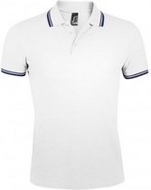 SOLS Heren Pasadena getipt korte mouw Pique Polo Shirt (Wit/Zwaar)