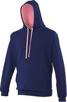 Awdis Varsity Hooded Sweatshirt / Hoodie (Marine Oxford / Candyfloss Roze)