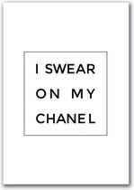 Canvas Experts Schilderij Doek Met Chanel Uitdrukking Maat 100x70CM *ALLEEN DOEK MET WITTE RANDEN* Wanddecoratie | Poster | Wall Art | Canvas Doek |muur Decoratie |