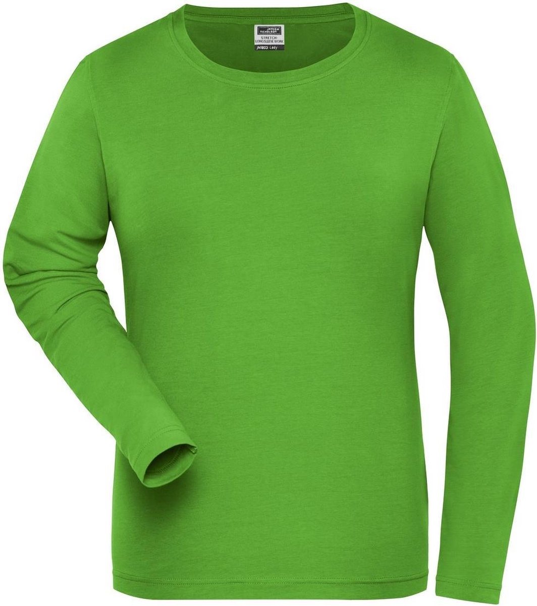 James and Nicholson Dames/dames Organic Cotton Sweater met lange mouwen Kalk Groen