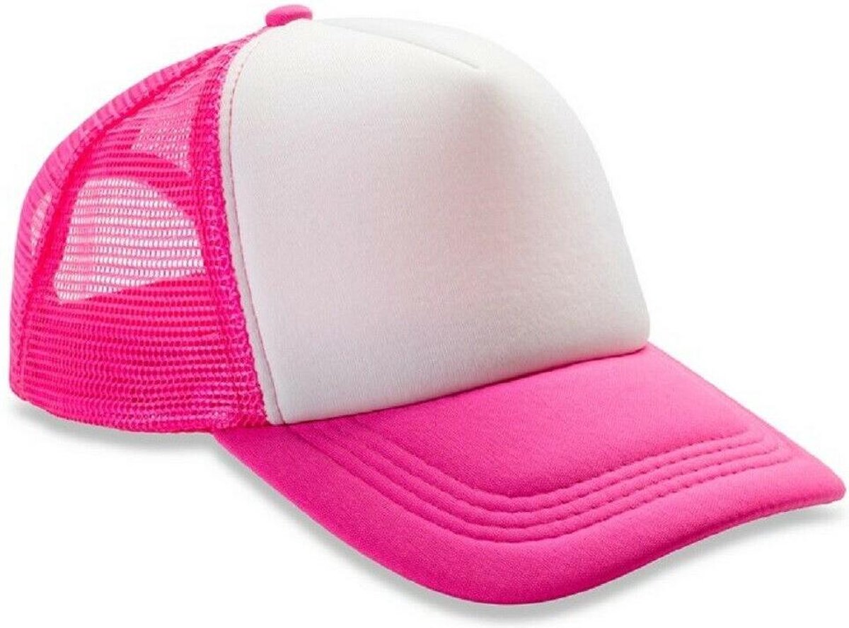 Result Headwear Heren Kern Detroit 1/2 Mesh Truckers Cap (Super pink/White)