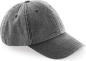 Beechfield Unisex Laag Profiel Vintage Denim-Look Cap (Pakket van 2) (Vintage Zwart)