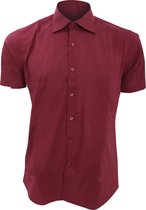 SOLS Heren Broadway Short Sleeve Fitted Work Shirt (Medium Bourgondië)