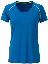 James and Nicholson Dames/Dames Sport T-Shirt (Helder blauw/rechts geel)