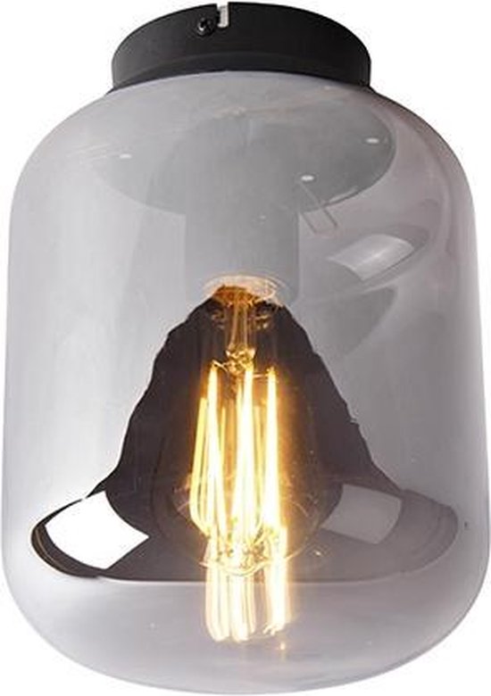 QAZQA bliss - Design Plafondlamp - 1 lichts - Ø 18 cm - Zwart - Woonkamer | Slaapkamer | Keuken