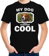 Kooiker honden t-shirt my dog is serious cool zwart - kinderen - Kooikerhondjes liefhebber cadeau shirt M (134-140)