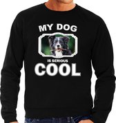 Border collie  honden trui / sweater my dog is serious cool zwart - heren - Border collies liefhebber cadeau sweaters S