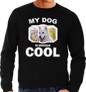 Witte herder honden trui / sweater my dog is serious cool zwart - heren - Witte herders liefhebber cadeau sweaters M