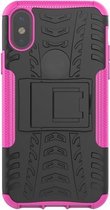 GadgetBay Shockproof hoesje bescherming hoesje iPhone X XS case - Roze goud