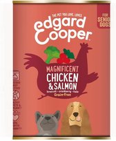 6x Edgard & Cooper Blik Vers Vlees Senior Hondenvoer Kip - Zalm 400 gr