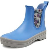 Regenlaars Gevavi Boots | 4200 Dames Enkellaars Sebs | Maat 38 | Blauw met Bloemen