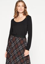 LOLALIZA T-shirt met lange mouwen en ronde nek - Zwart - Maat XXL