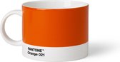 Pantone Theekop en schotel - Bone China - Orange 021 C