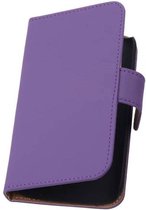 Bookstyle Wallet Case Hoesjes voor HTC One mini M4 Paars