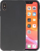 Premium Color Bescherming Telefoonhoesje - Backcover Hoesje - Achterkant Hoesje - Geschikt voor iPhone Xs Max - Zwart