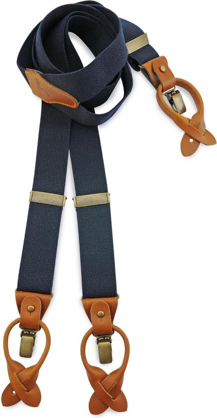 Sir Redman - luxe bretels - 100% made in NL, - Essential blauw - marineblauw
