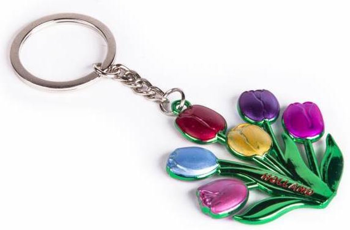 Sleutelhanger 3D Tulpenbos Gekleurd Holland - Souvenir