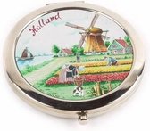 Spiegeldoos Tulpenveld Molen Color Holland Ets - Souvenir