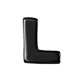Zilveren hanger blackplated alfabet - L