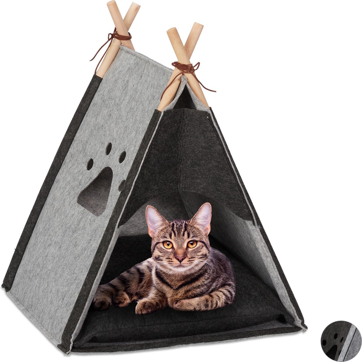 Tente tipi chat - 40x70cm - noir - Tente chat