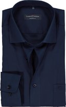 Casa Moda - Heren Overhemd - Strijkvrij - met Borstzakje - Regular fit - Navy
