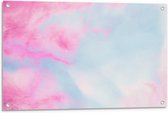 Tuinposter – Roze/Blauwe Wolken - 90x60cm Foto op Tuinposter  (wanddecoratie voor buiten en binnen)