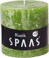 SPAAS Rustieke geurloze cilinderkaars 100/100 mm, ± 75 uur - olijfgroen