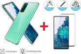 2-In-1 Screenprotector Hoesje Bescherming Protector Set Geschikt Voor Samsung Galaxy S20 FE/FE 5G (Fan Edition) - Full Cover 3D Edge Tempered Glass Screen Protector Met Siliconen B