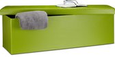 Relaxdays opbergbank kunstleer - opvouwbaar - XL 3-zits bank met opslagruimte - halbank - groen