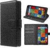 Motorola Moto X3 Hoesje Wallet Case Zwart