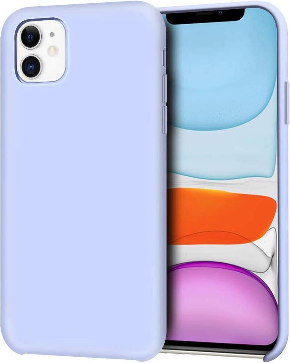 Siliconen Liquid Backcover Hoesje Geschikt voor: iPhone 12 Pro Max - Paars