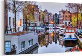 Schilderij - Amsterdam in de ochtend — 90x60 cm