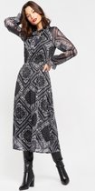 LOLALIZA Maxi jurk met print - Zwart - Maat 38
