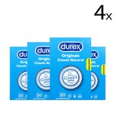 Durex Condooms Classic Natural 4 x 20 stuks Voordeelverpakking
