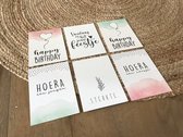 Ansichtkaart met envelop - A6 - 10x15cm - Zwart Wit Kleur - Moments A - Set - 6 stuks