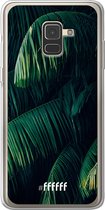 6F hoesje - geschikt voor Samsung Galaxy A8 (2018) -  Transparant TPU Case - Palm Leaves Dark #ffffff