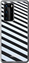 Huawei P40 Pro Hoesje Transparant TPU Case - Mono Tiles #ffffff