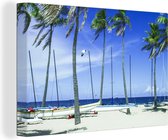 Canvas Schilderij Boten - Miami Beach - Florida - 120x80 cm - Wanddecoratie