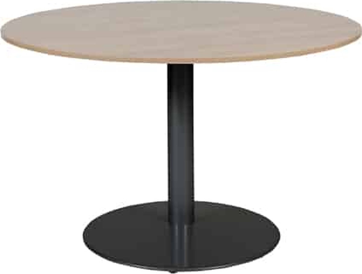Vergadertafel - Linesto 120 rond Havana Kersen - zwart frame