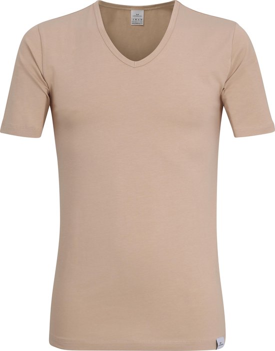 Gotzburg heren T-shirt Slim Fit V-hals 95/5 (1-pack) - Beige -  Maat: 3XL