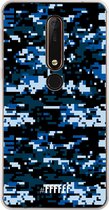 Nokia X6 (2018) Hoesje Transparant TPU Case - Navy Camouflage #ffffff