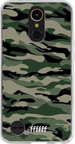 LG K10 (2017) Hoesje Transparant TPU Case - Woodland Camouflage #ffffff
