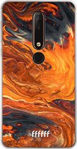 Nokia X6 (2018) Hoesje Transparant TPU Case - Magma River #ffffff