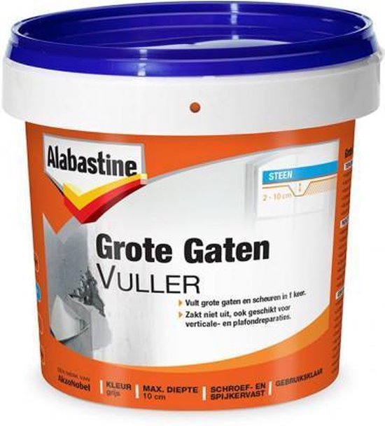 ik draag kleding Glimp Haan Alabastine Grote Gaten Muurvuller - Grijs - 1 liter | bol.com