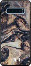 Samsung Galaxy S10 Plus Hoesje TPU Case - Wood Marble #ffffff
